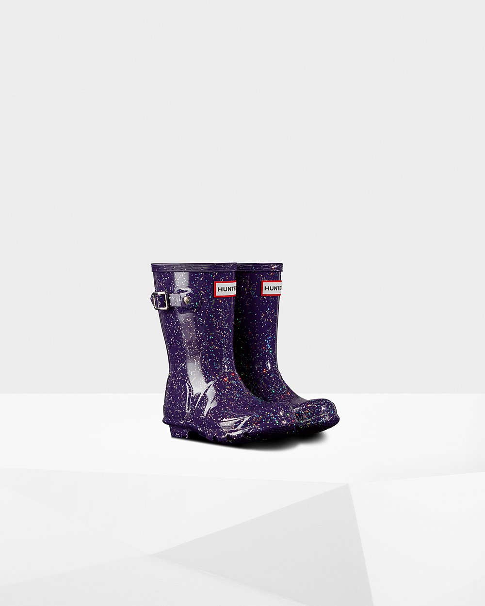 Kids Hunter Original Little Giant Glitter - Rain Boots Blue Purple - 7850-USVXE